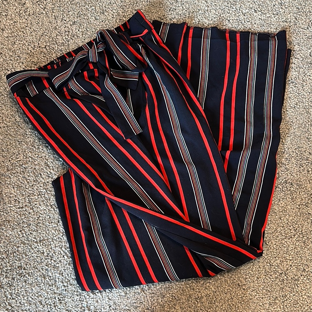 Striped Navy Blue and Red Pants